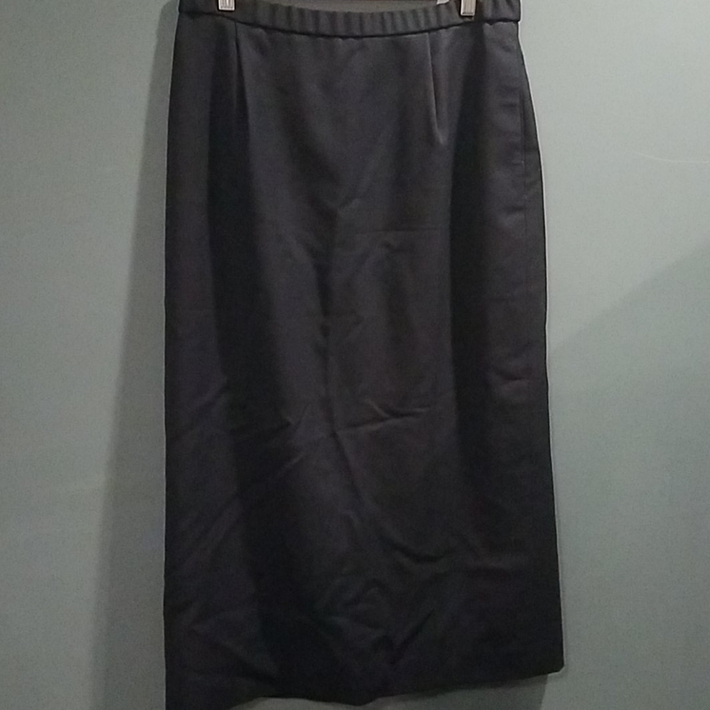 Vintage Pendleton Knee Length Navy Blue Wool Skirt 12